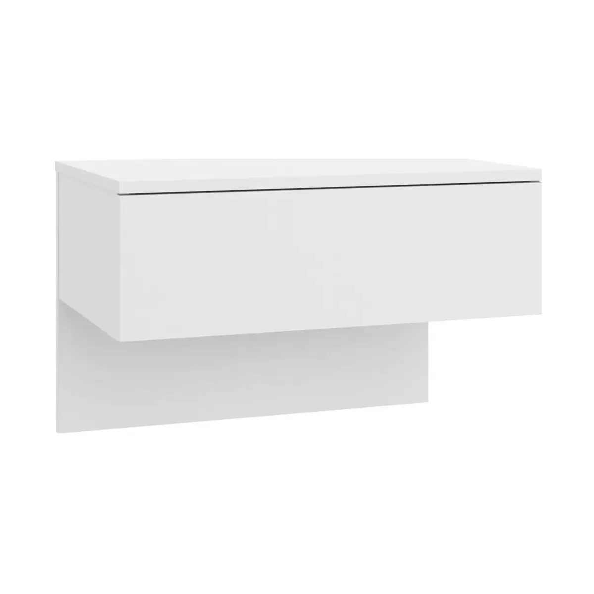 Mesita de noche de pared blanco brillante