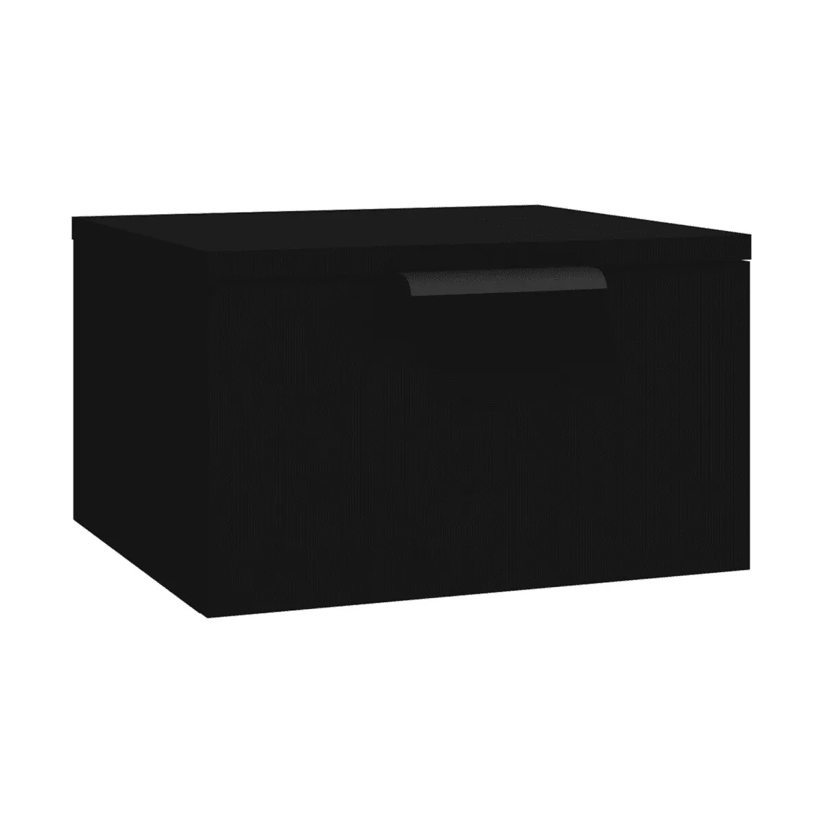Mesita de noche de pared negro 34x30x20 cm