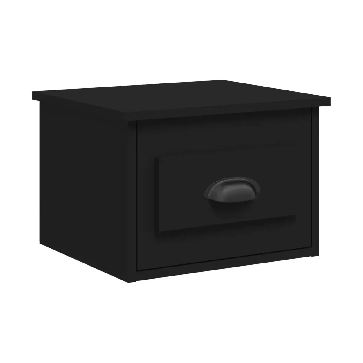 Mesita de noche de pared negro 41,5x36x28 cm
