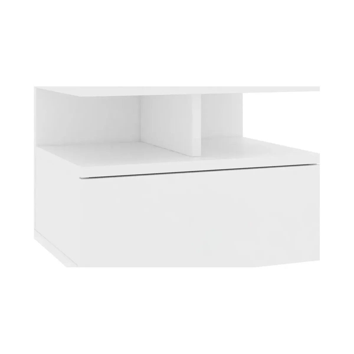 Mesita de noche flotante madera contrachapada blanco