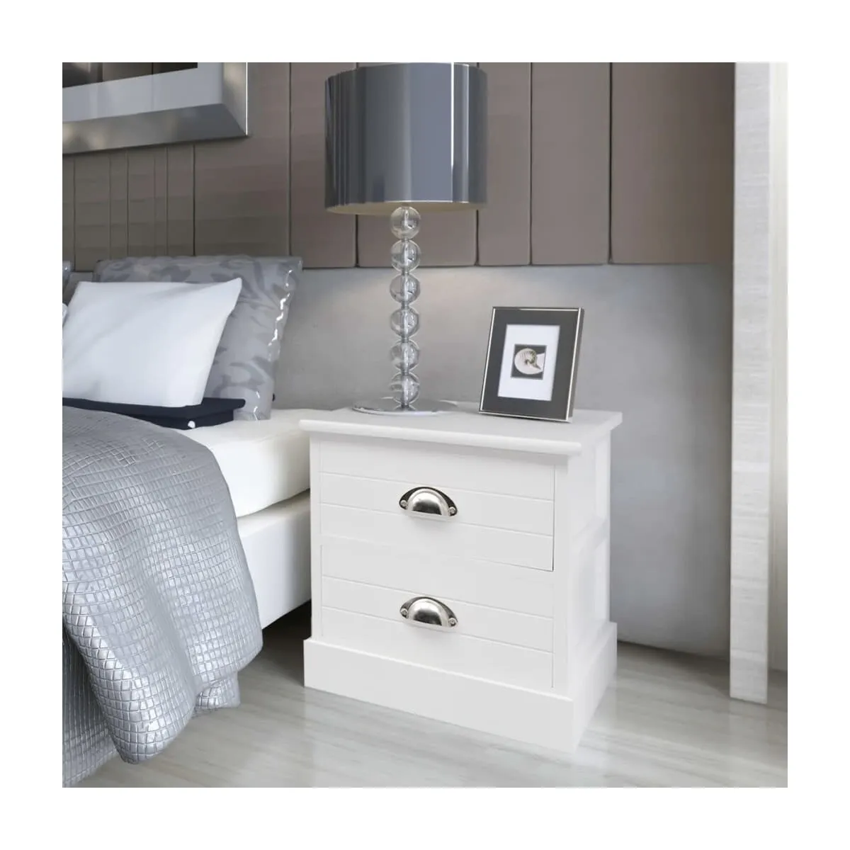 Mesita de noche francesa blanco