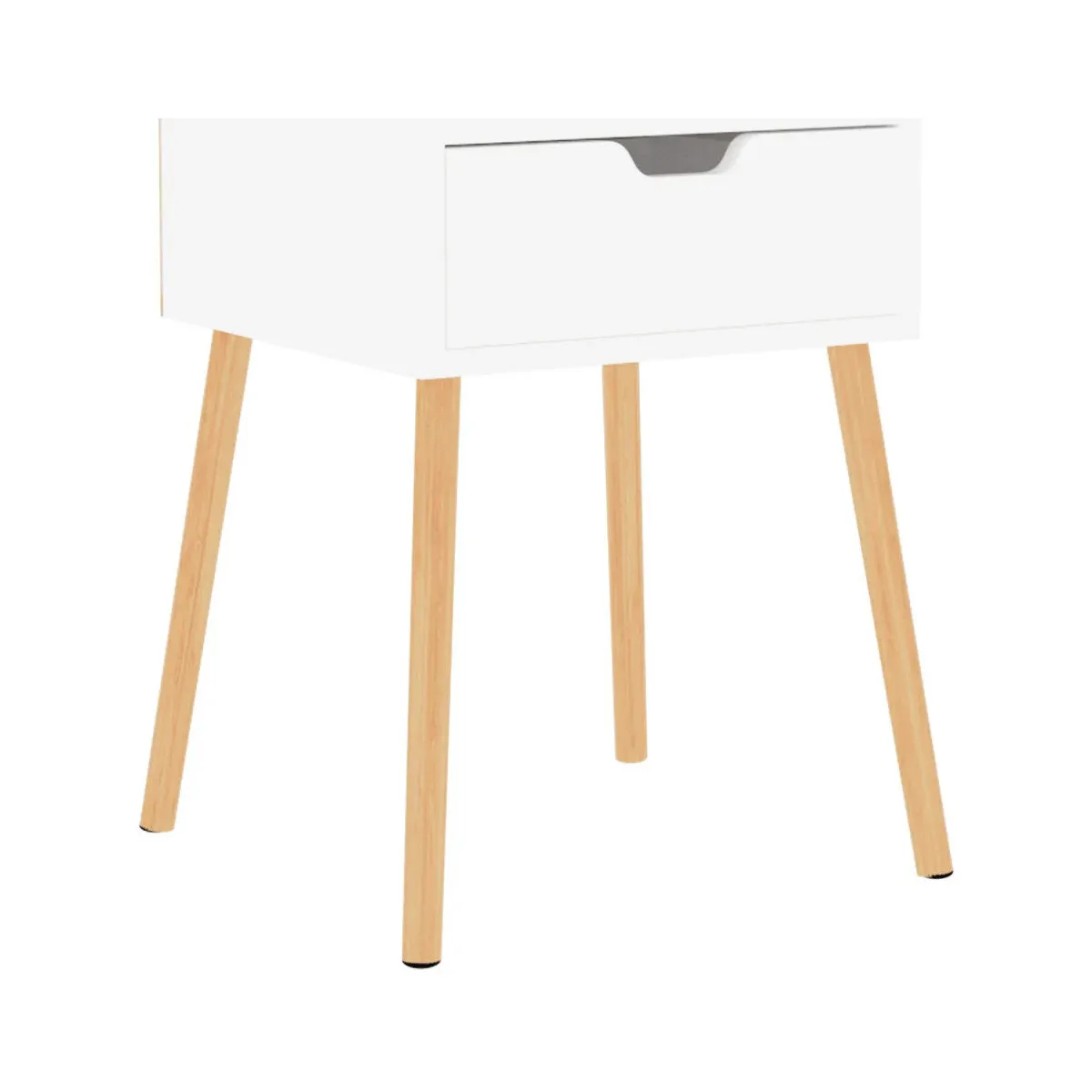 Mesita de noche madera contrachapada blanco 40x40x56 cm