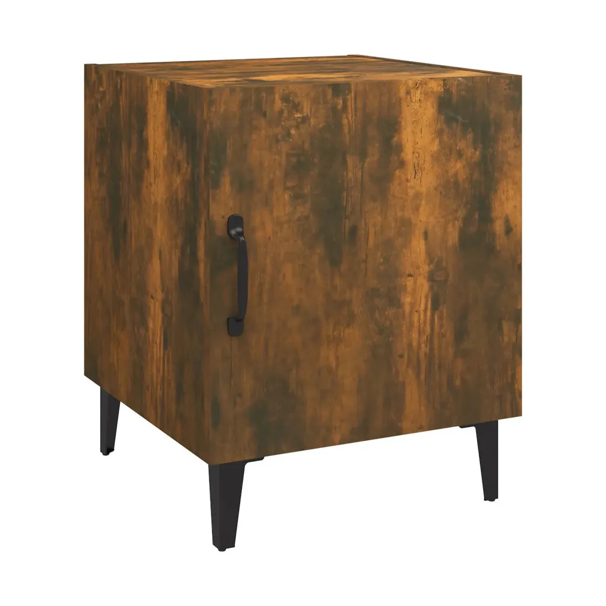 Mesita de noche madera contrachapada color roble ahumado