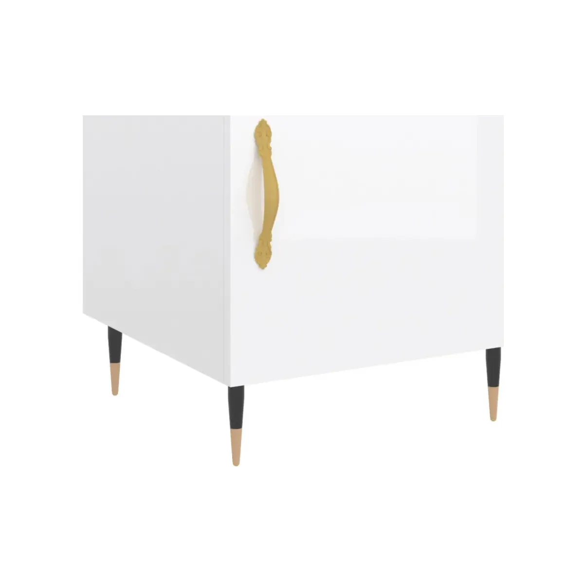 Mesita de noche madera de ingeniería blanco brillo 40x40x50 cm
