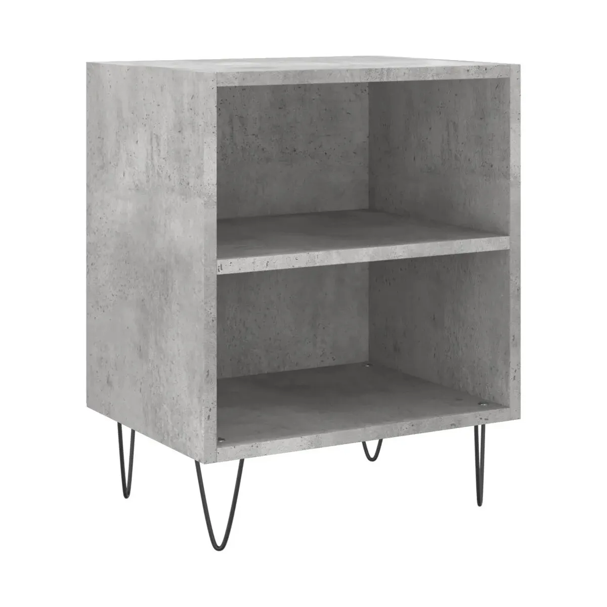 Mesita de noche madera de ingeniería gris hormigón 40x30x50 cm