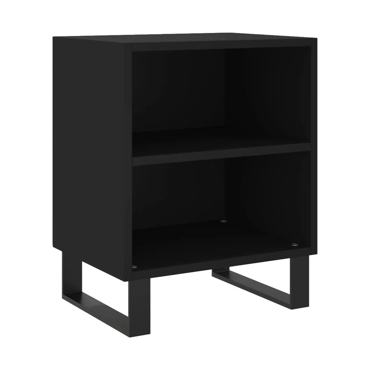 Mesita de noche madera de ingeniería negro 40x30x50 cm