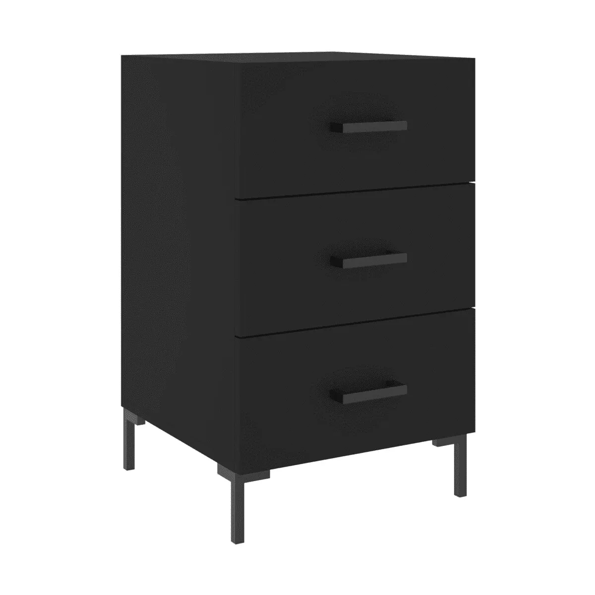 Mesita de noche madera de ingeniería negro 40x40x66 cm