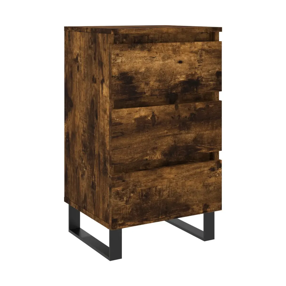 Mesita de noche madera de ingeniería roble ahumado 40x35x69 cm