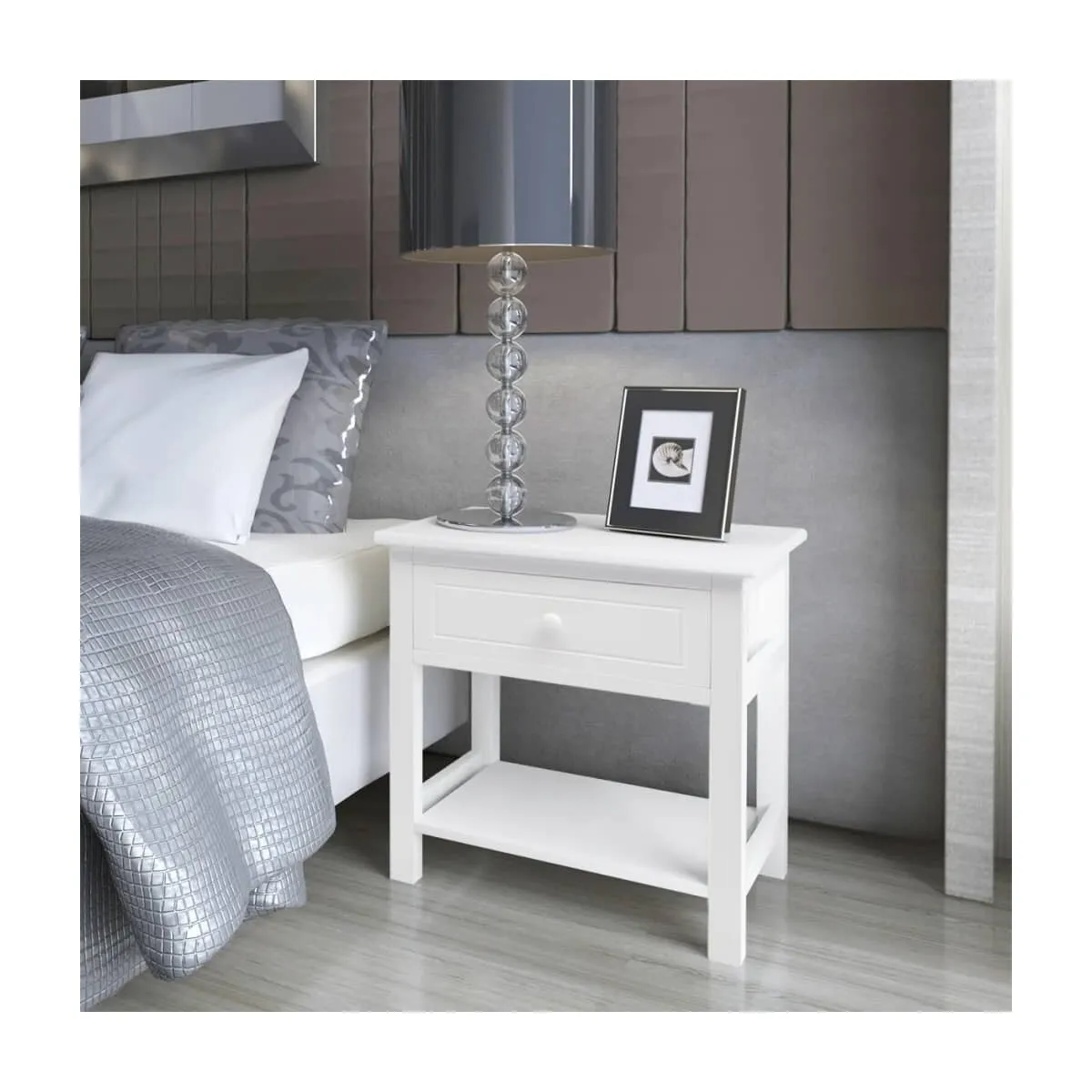 Mesitas de noche 2 unidades madera blanca