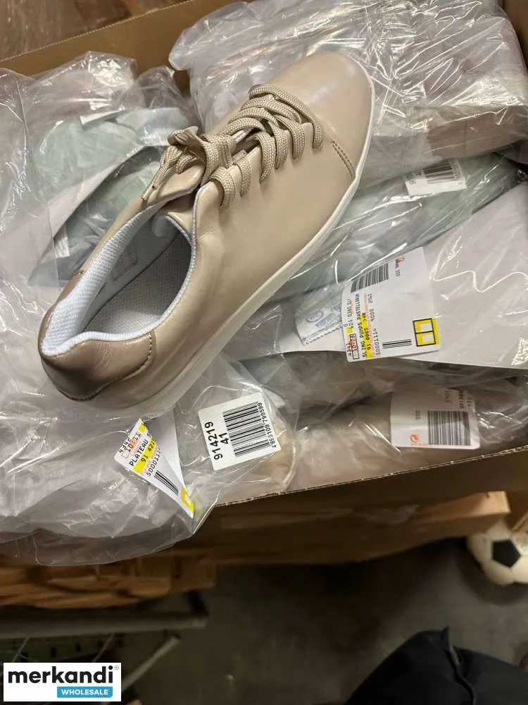 Mezcla de zapatos versátil: 4 € por par y varias tallas, incluyendo cartón mixto, vajilla A, palet de liquidación, zapatos de mu