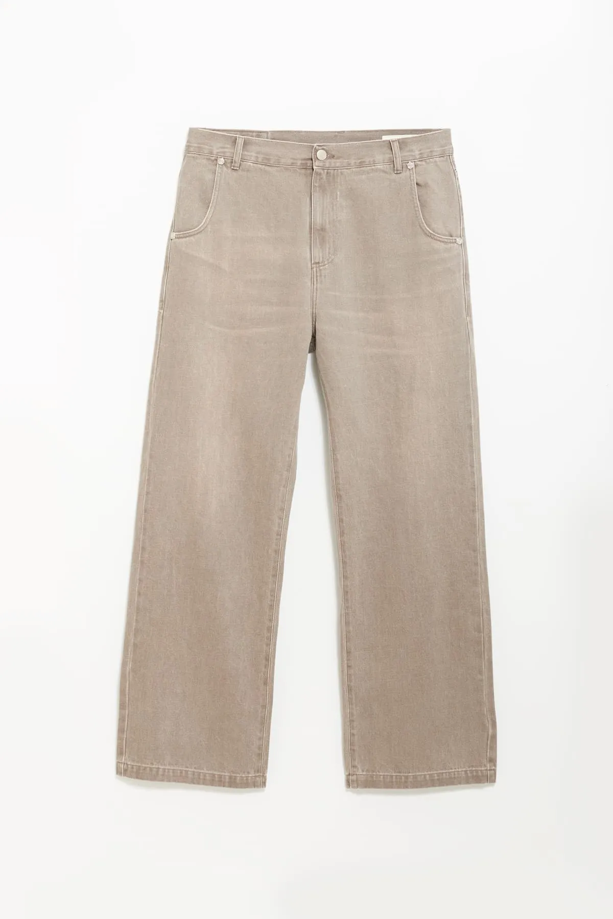 MFPEN WASHED BROWN STRAIGHT CUT RIVER JEANS