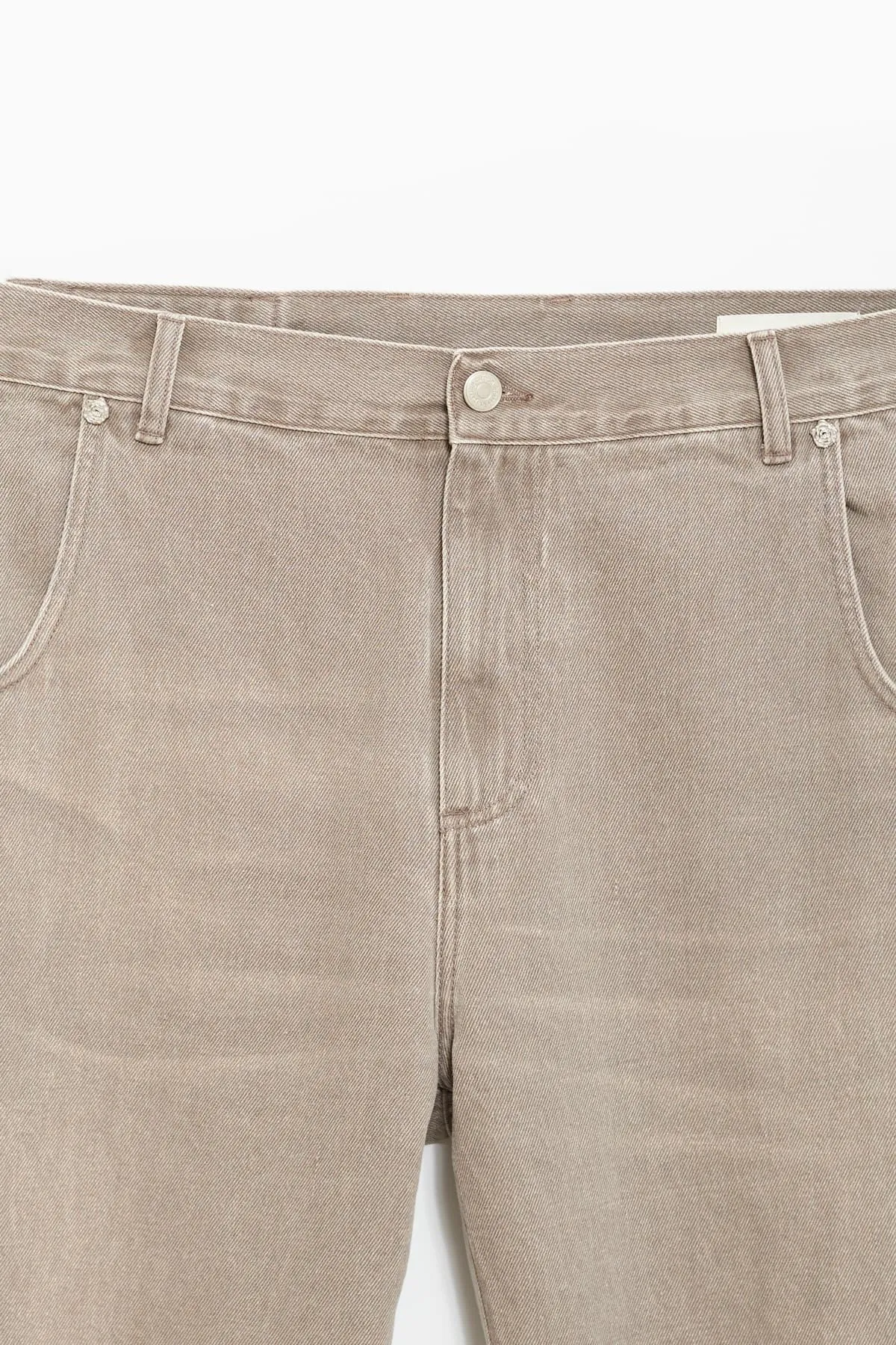 MFPEN WASHED BROWN STRAIGHT CUT RIVER JEANS