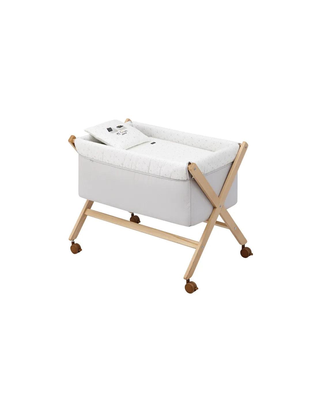 Minicuna tijera natural Sky gris de Cambrass