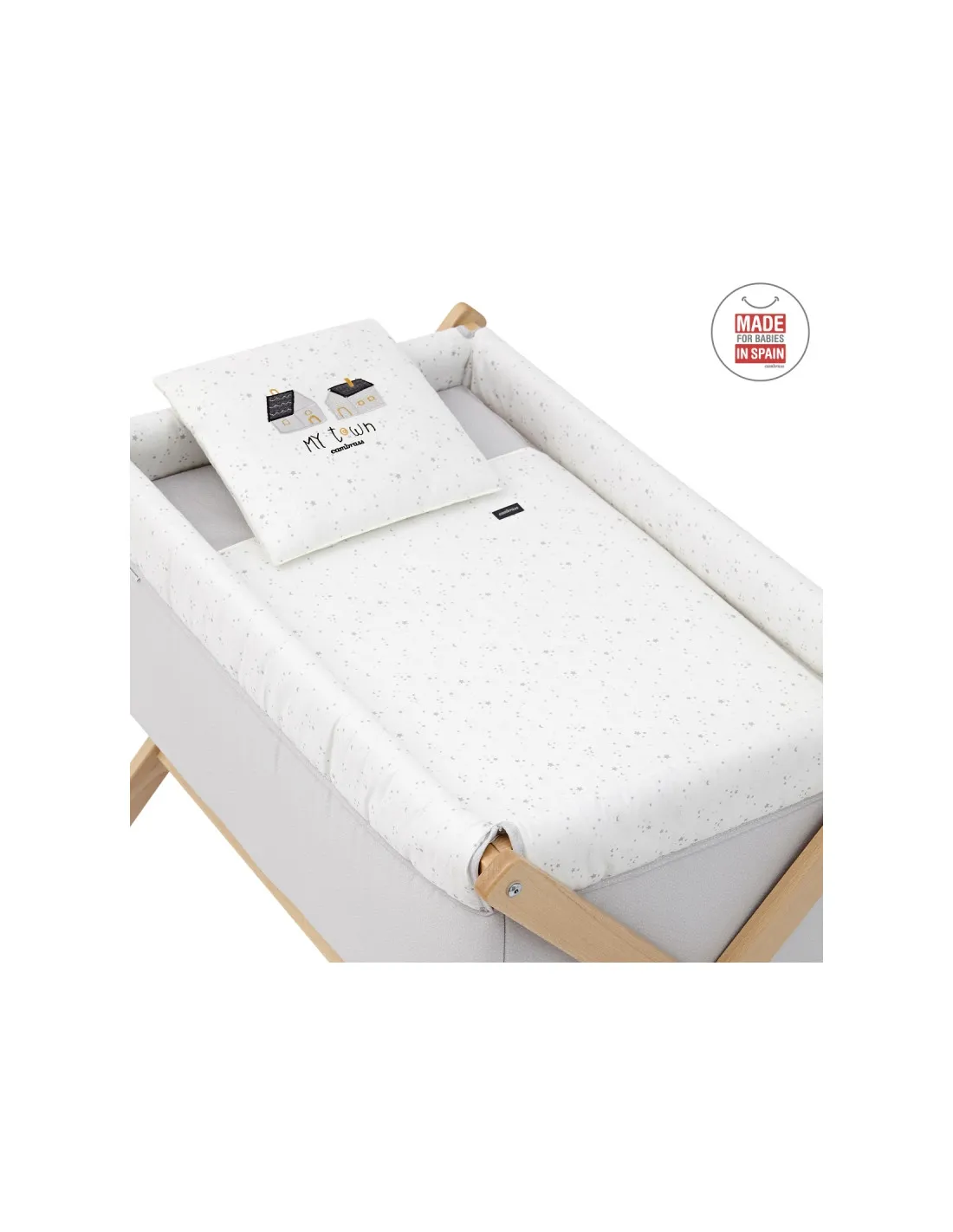 Minicuna tijera natural Sky gris de Cambrass