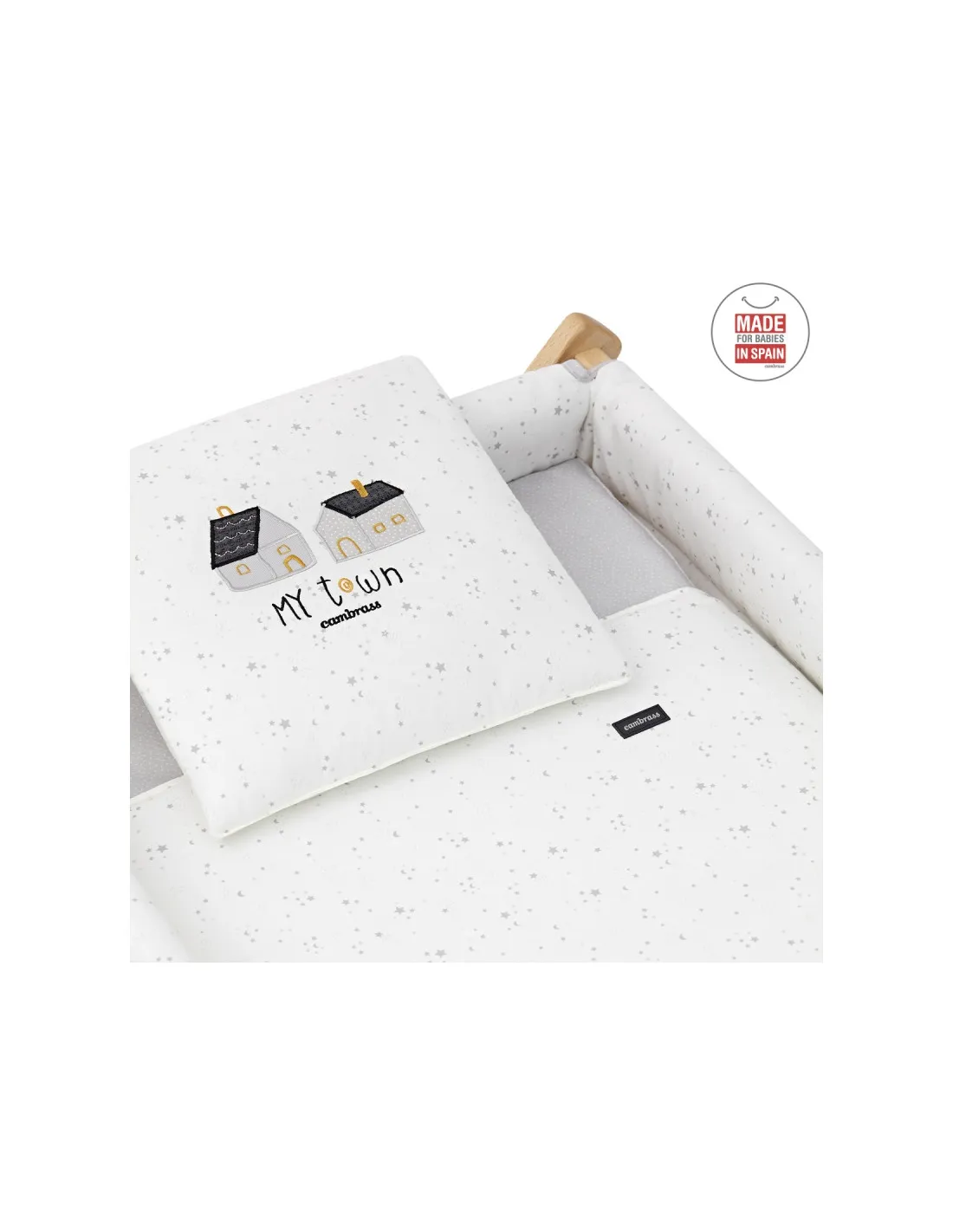 Minicuna tijera natural Sky gris de Cambrass