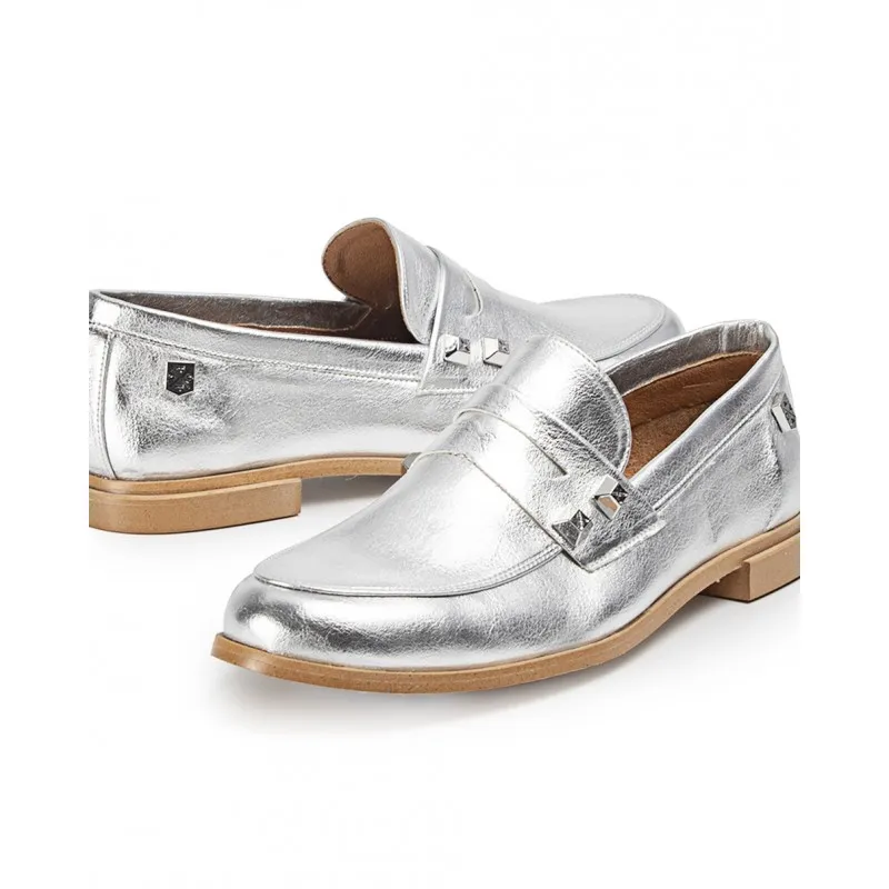 Mocasín Volga Laminado Plata