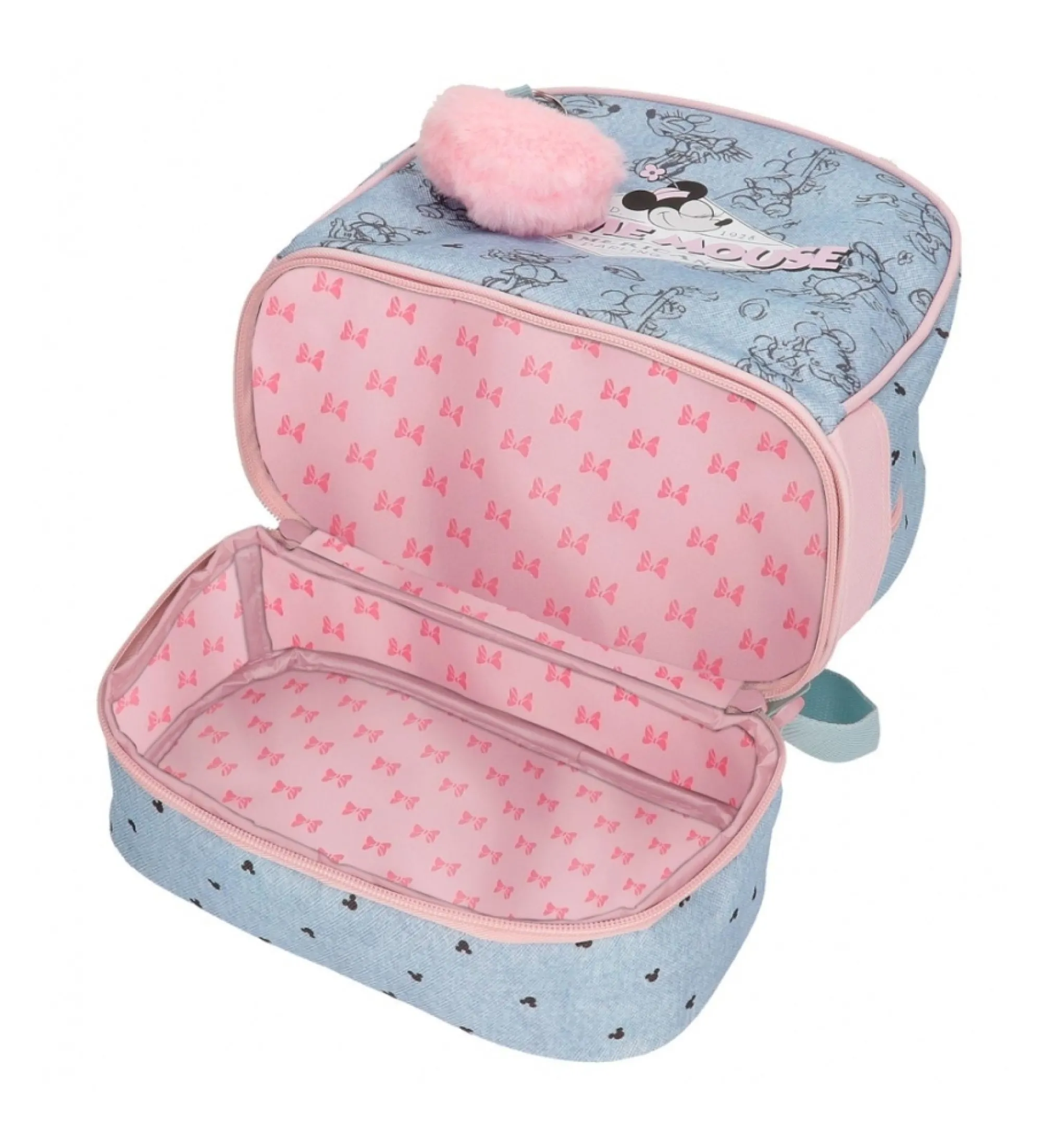 Mochila Minnie American darling con portamerienda azul