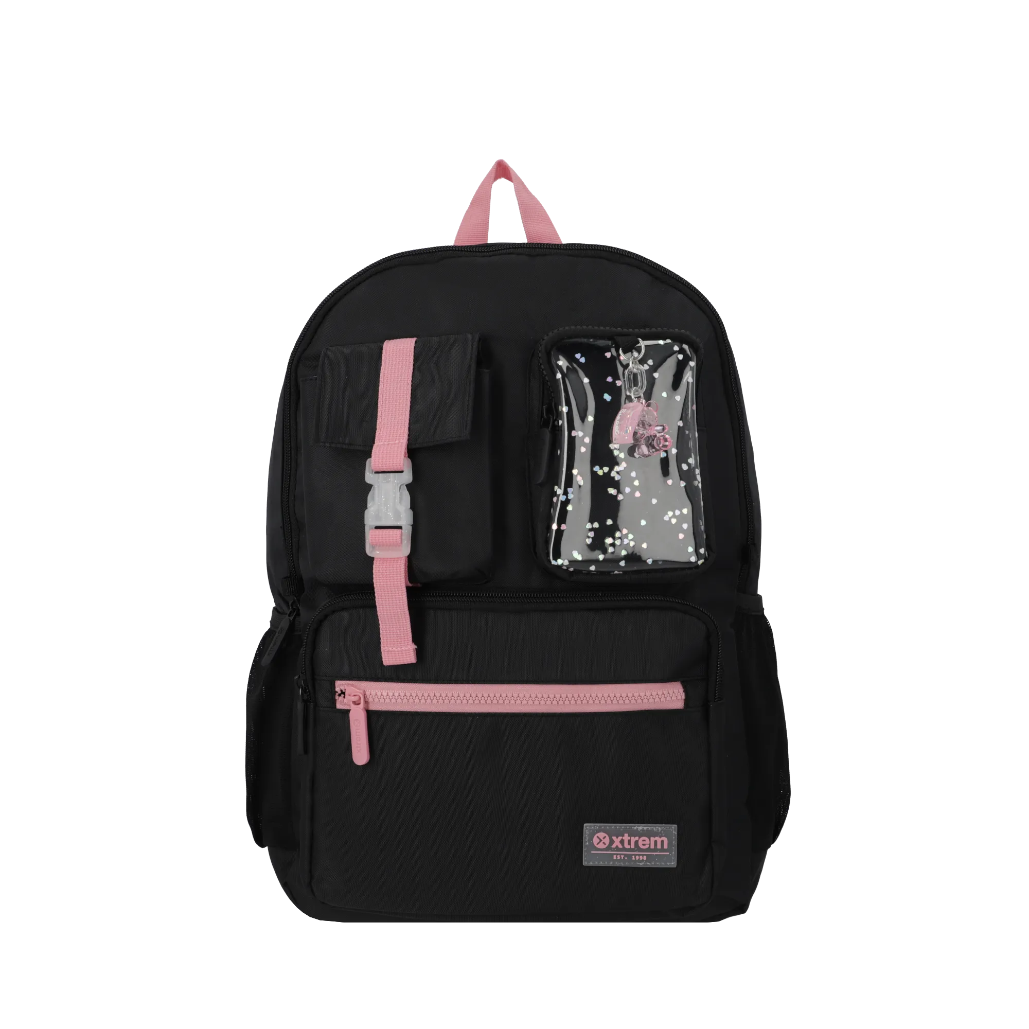 Mochila para notebook 15 de mujer Cleveland negra/rosada