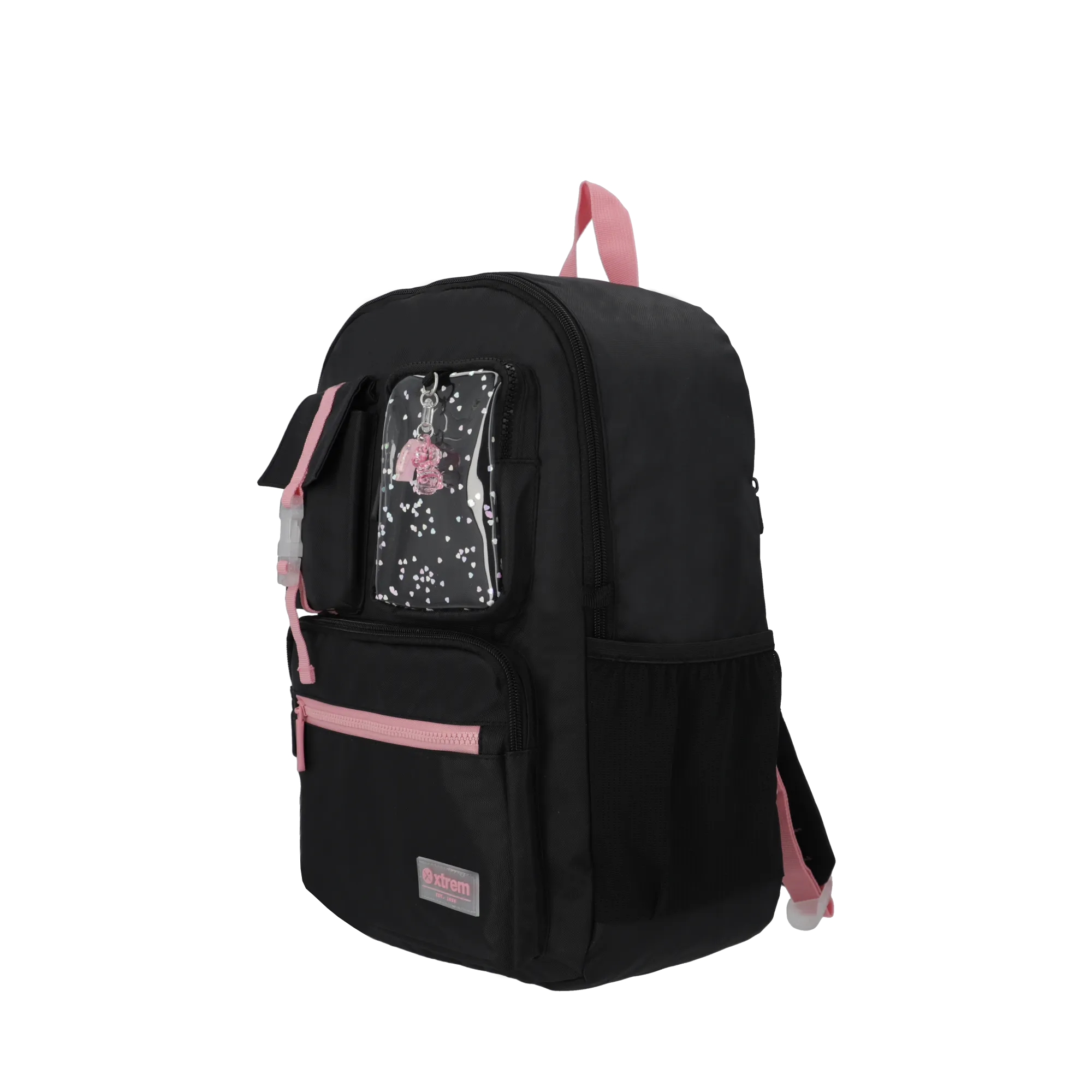 Mochila para notebook 15 de mujer Cleveland negra/rosada