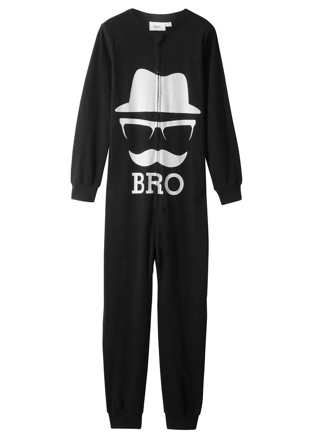 Mono de dormir Negro estampado
