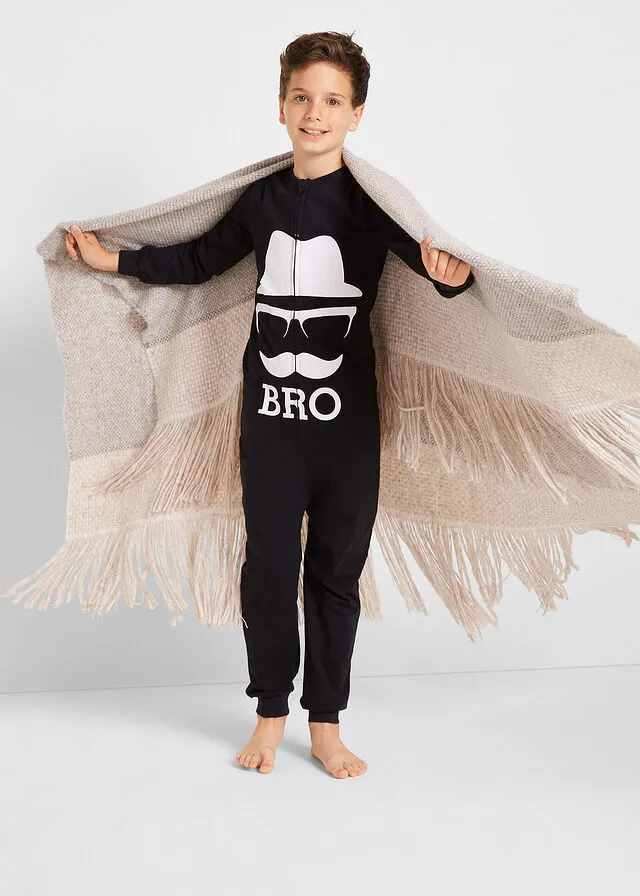 Mono de dormir Negro estampado