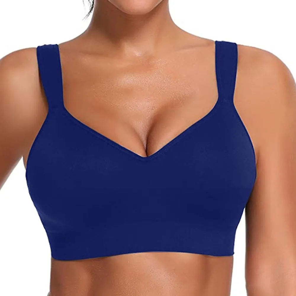 Mujer Wireless Acolchado Sujetador Deportivo Push Up Workout Gimnasio Yoga Seamless Crop Top Cómodo Sujetador
