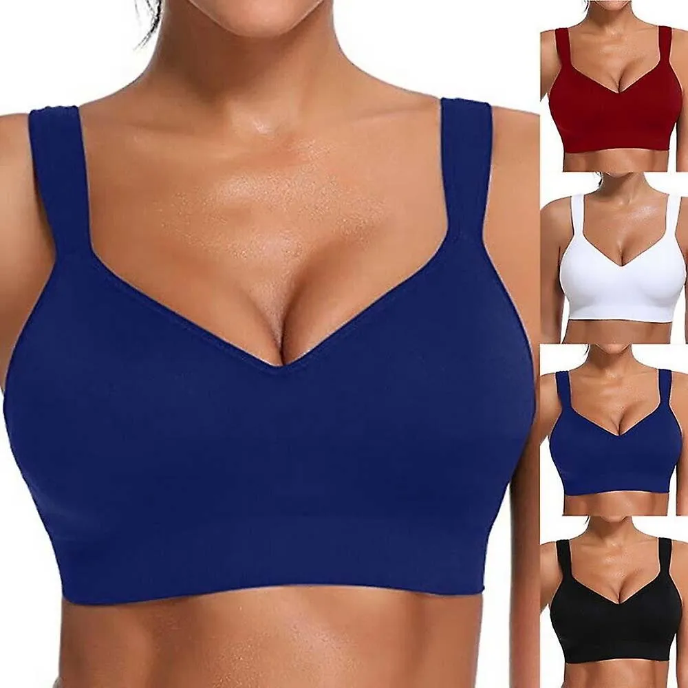 Mujer Wireless Acolchado Sujetador Deportivo Push Up Workout Gimnasio Yoga Seamless Crop Top Cómodo Sujetador