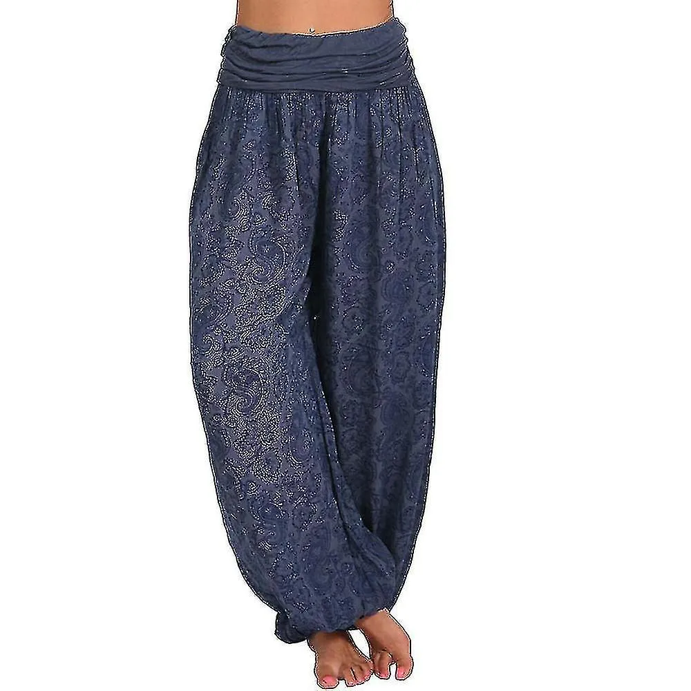 MUJERES CASUAL BAGGY GITANA HIPPIE BOHO YOGA PANTALONES HAREM PANTALONES BLOOMERS VERANO AYA