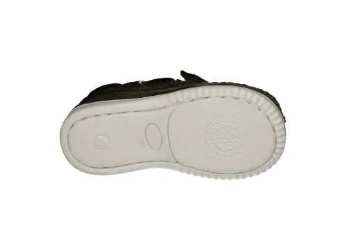 Nautico Serraje Lavado Kaki Con Velcro Piso Blanco