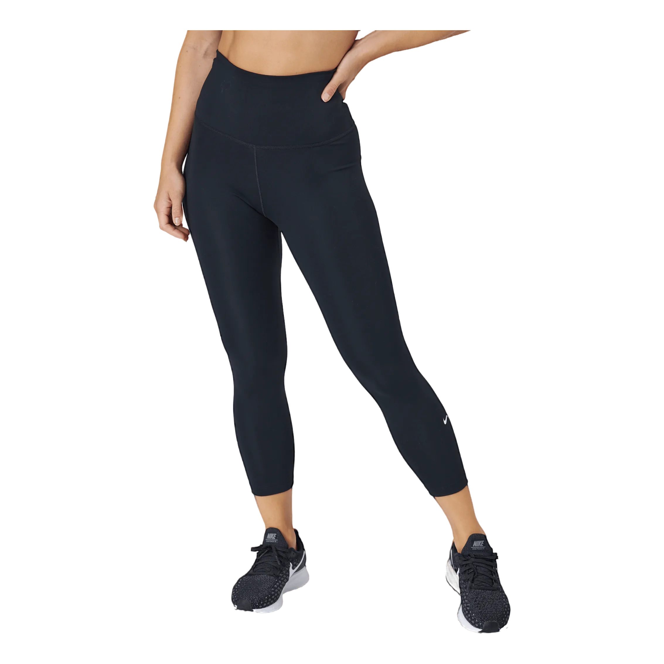 NIKE DRIFIT ONE WOMEN'S HIGHRISE CROPPED LEGGINGS BLACK/WHITE