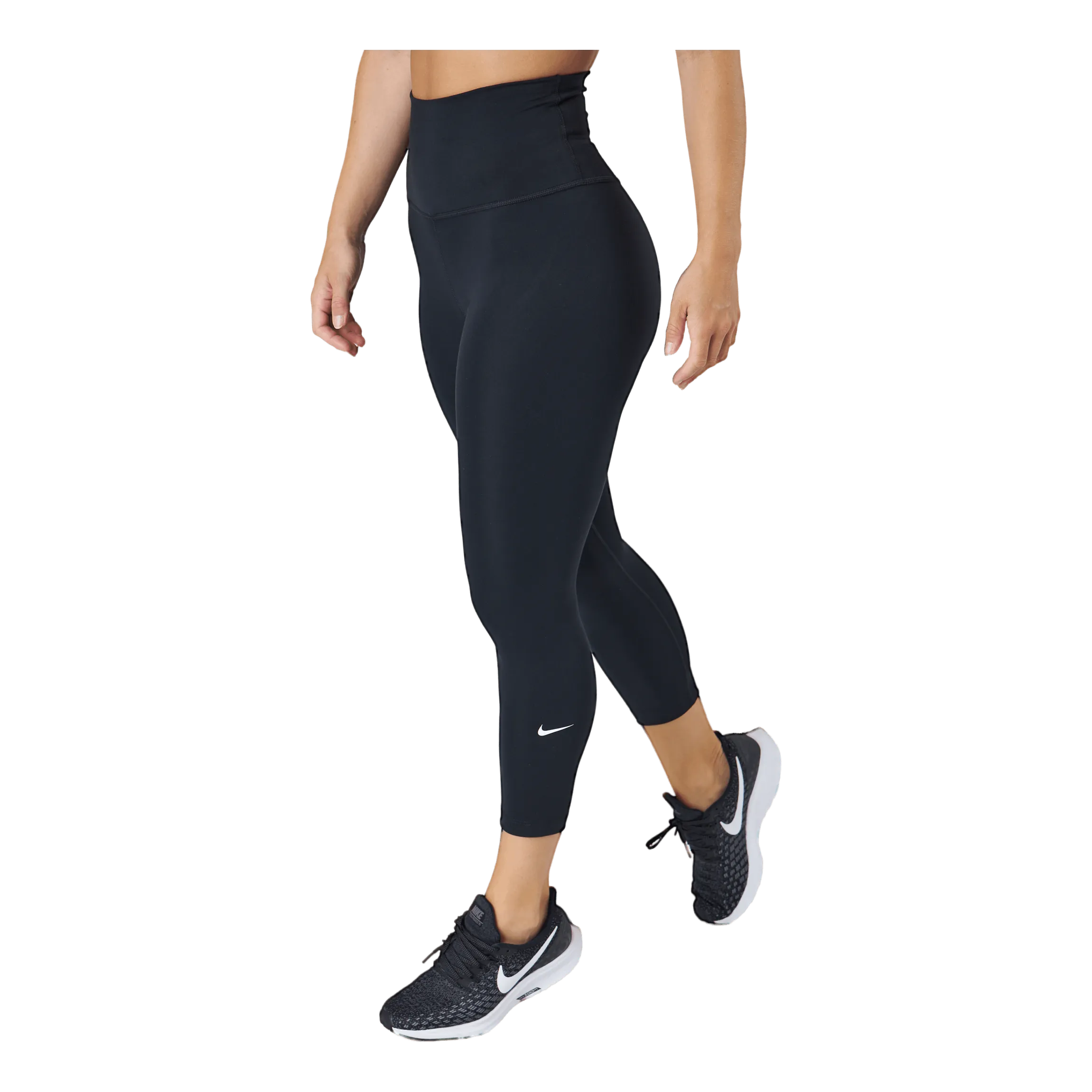 NIKE DRIFIT ONE WOMEN'S HIGHRISE CROPPED LEGGINGS BLACK/WHITE