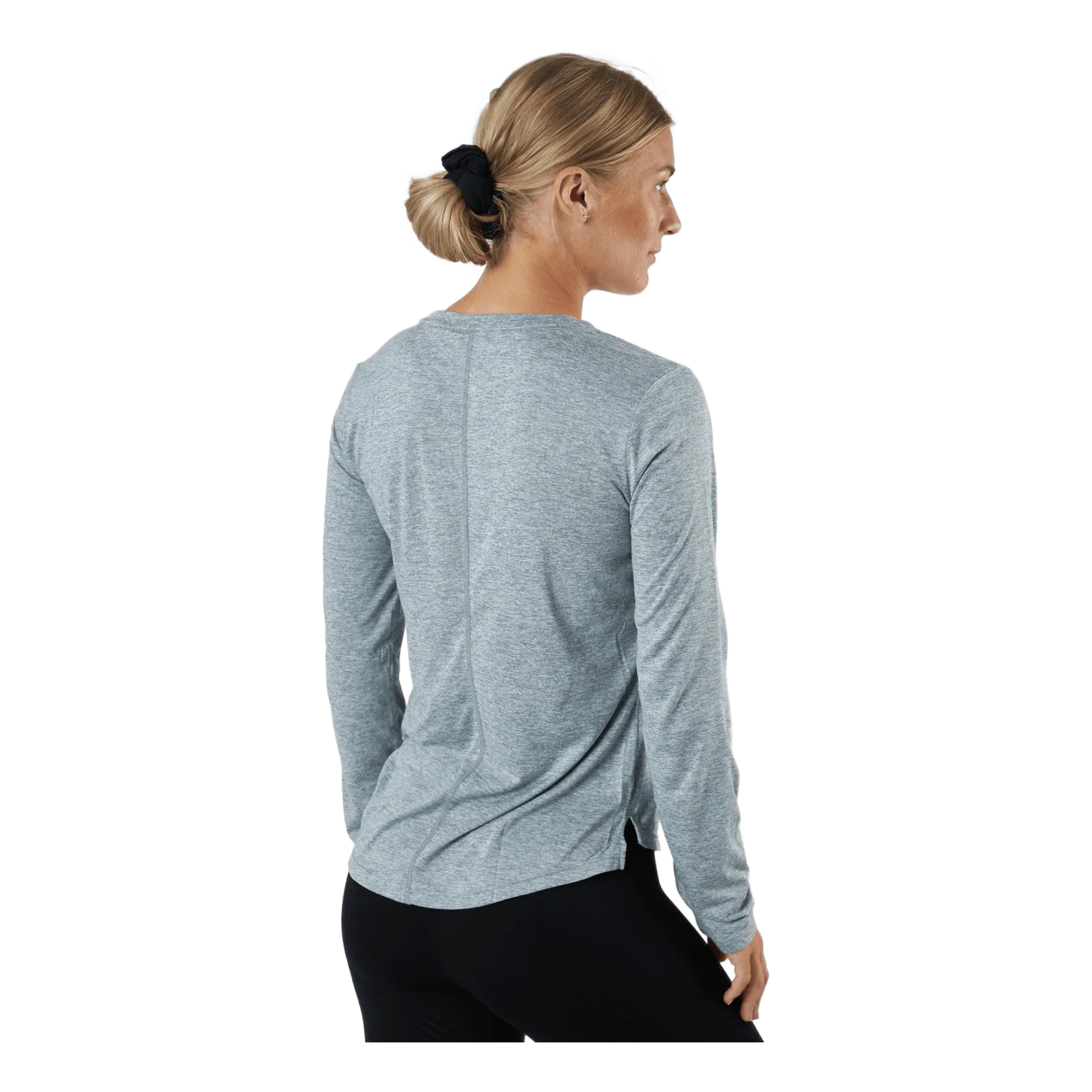 NIKE DRIFIT ONE WOMEN'S STANDARD FIT LONGSLEEVE TOP PARTICLE GREY/HTR/BLACK