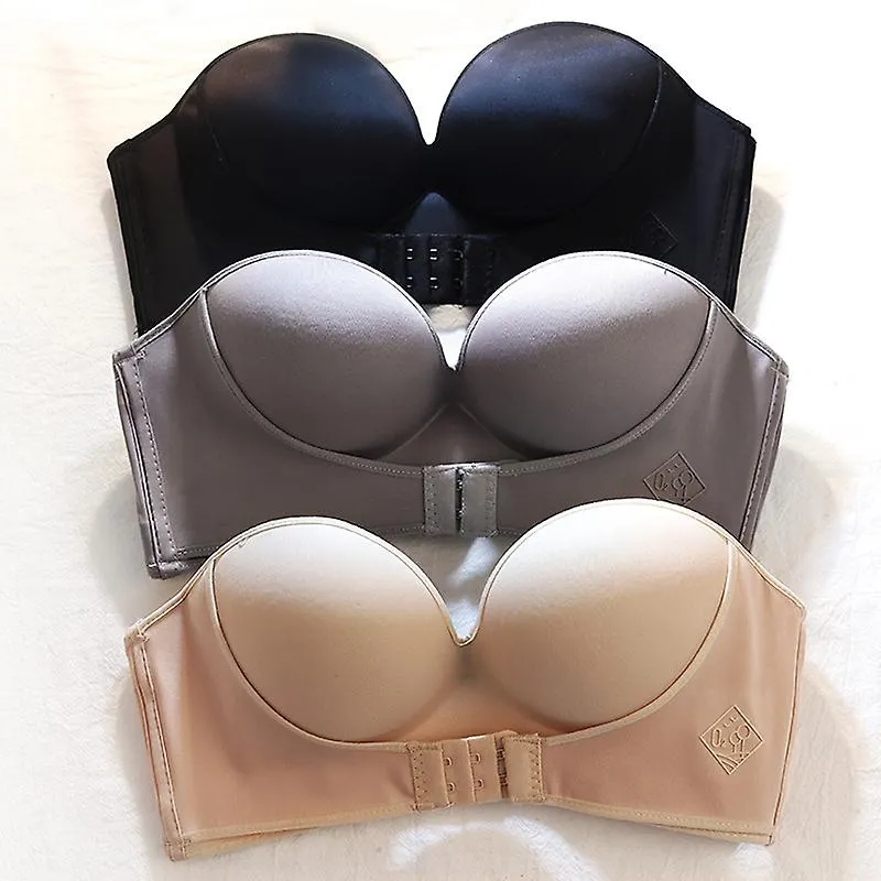 No Steel Ring Bra Ropa interior sin tirantes Mujeres Cofre pequeño Recogiendo hebilla delantera Un sujetador de hombro