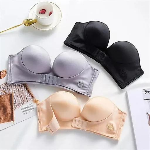 No Steel Ring Bra Ropa interior sin tirantes Mujeres Cofre pequeño Recogiendo hebilla delantera Un sujetador de hombro