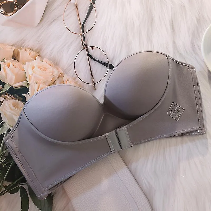 No Steel Ring Bra Ropa interior sin tirantes Mujeres Cofre pequeño Recogiendo hebilla delantera Un sujetador de hombro