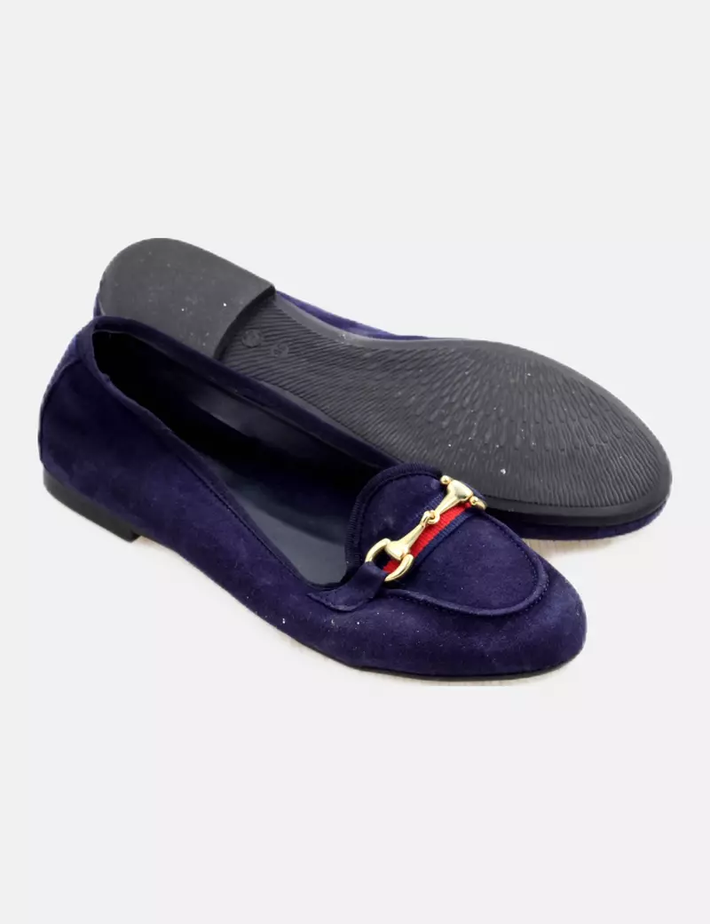 NoName Mocasín azul marino plano
