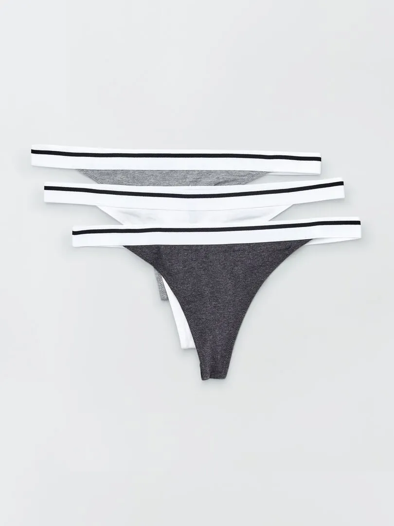 PACK DE 3 TANGAS DE ALGODóN  BLANCO