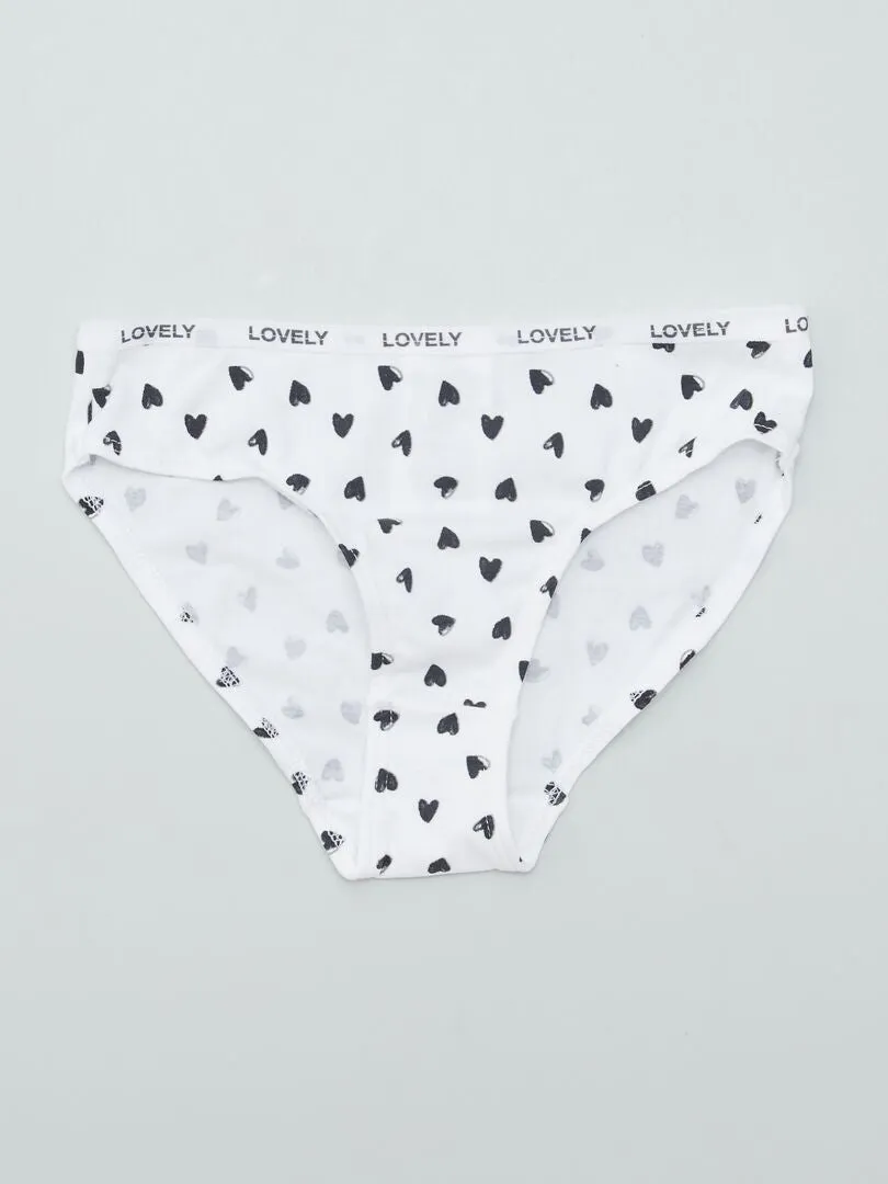 PACK DE 4 BRAGUITAS ESTAMPADAS  BLANCO