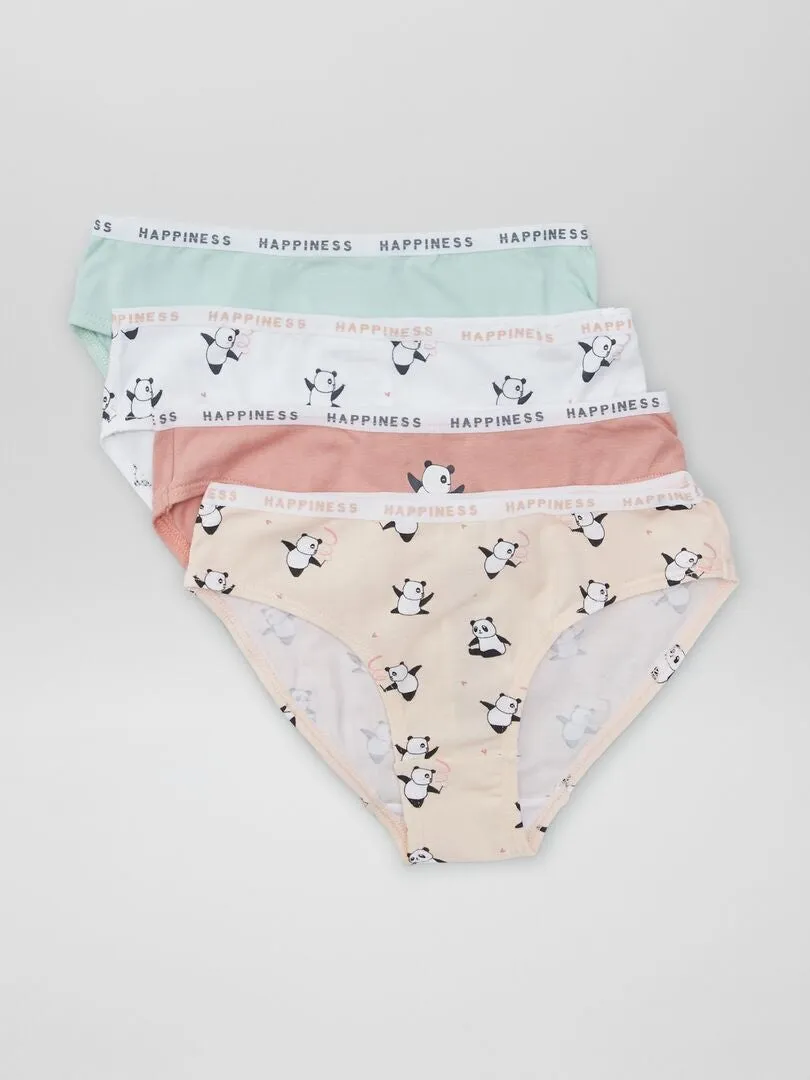 PACK DE 4 BRAGUITAS ESTAMPADAS  ROSA