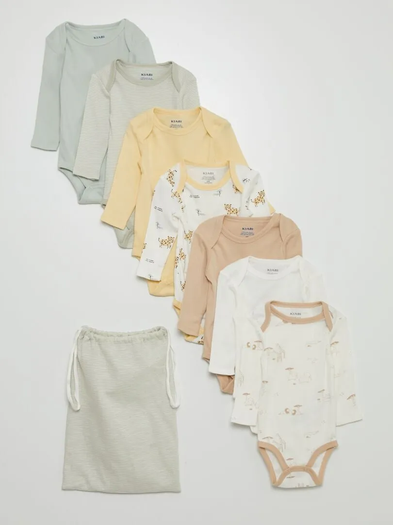 PACK DE 7 BODIES  BEIGE