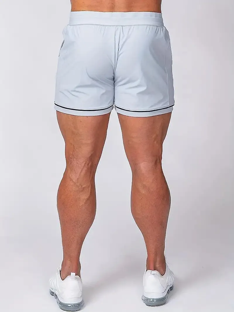 Pantalones cortos deportivos sólidos para hombres, pantalones cortos de tabla con cordón de cuerda de secado rápido y secado que