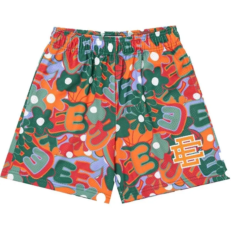  Pantalones cortos estampados de verano para hombres de malla transpirable músculo suelto fitness deportes gimnasio entrenamient