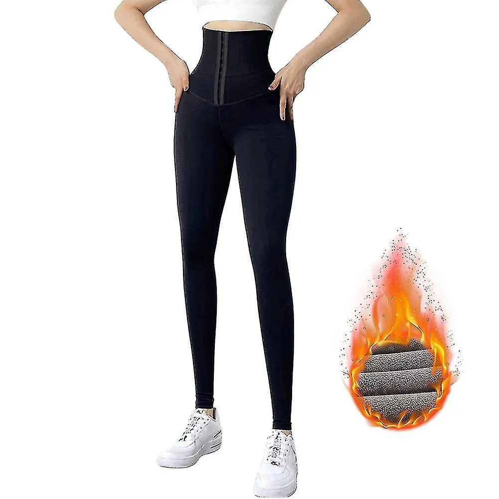 Pantalones de yoga de doble pecho, cintura alta, levantamiento de cadera, cintura, polainas elásticas, acolchado para mujeres