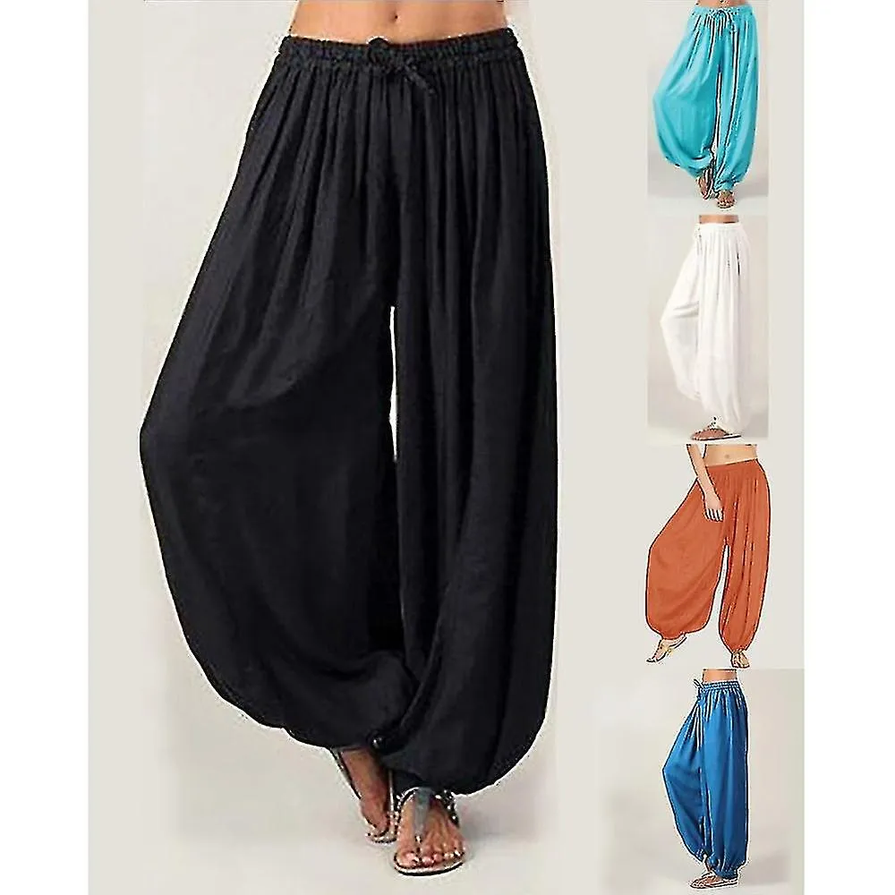 Pantalones de yoga para mujeres con cordón Harén Baggy Zumba Danza del vientre Yoga Bloomers Pantalones Verde Blanco Negro Depor