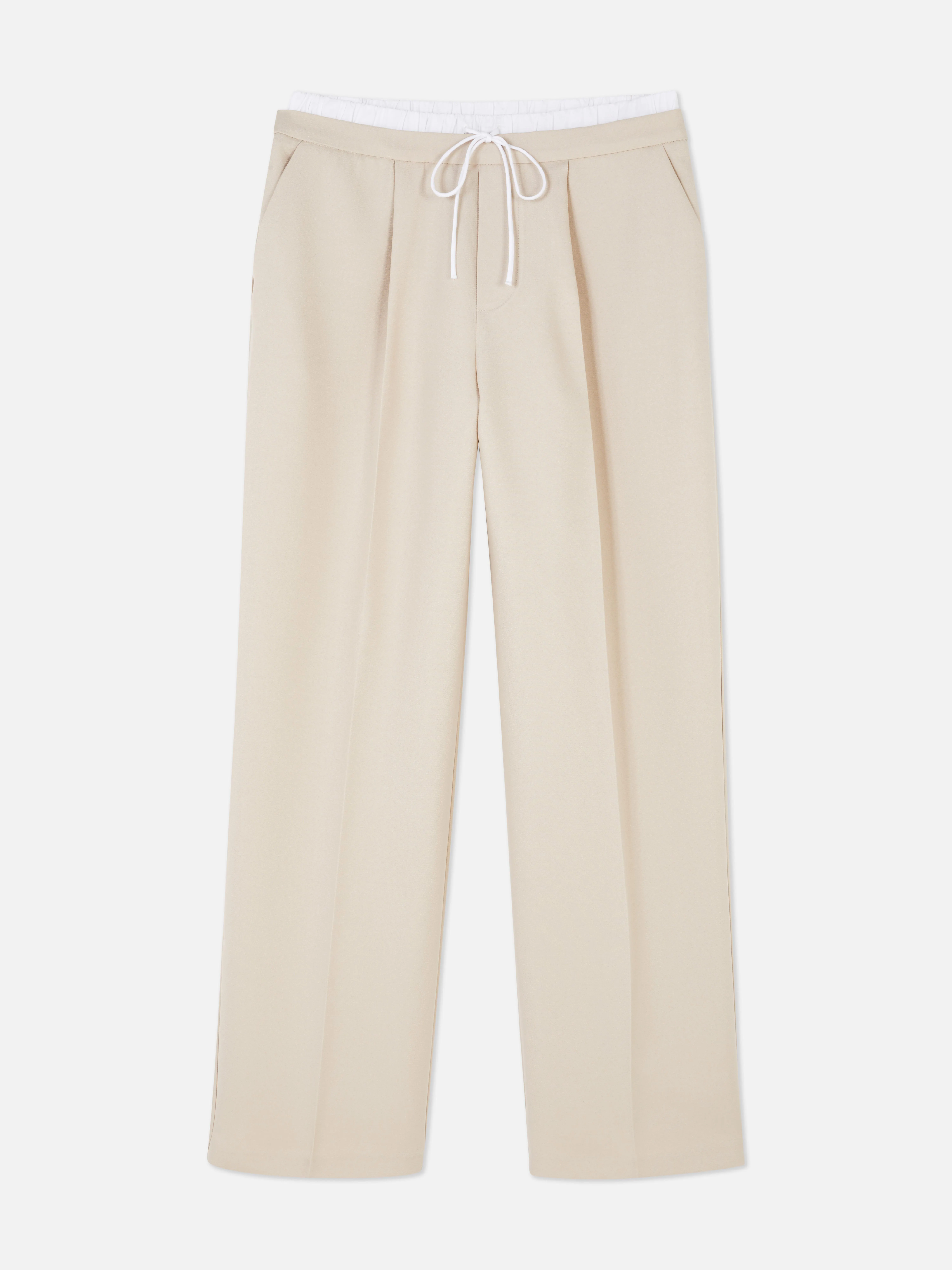 Pantalones rectos con cordón de ajuste