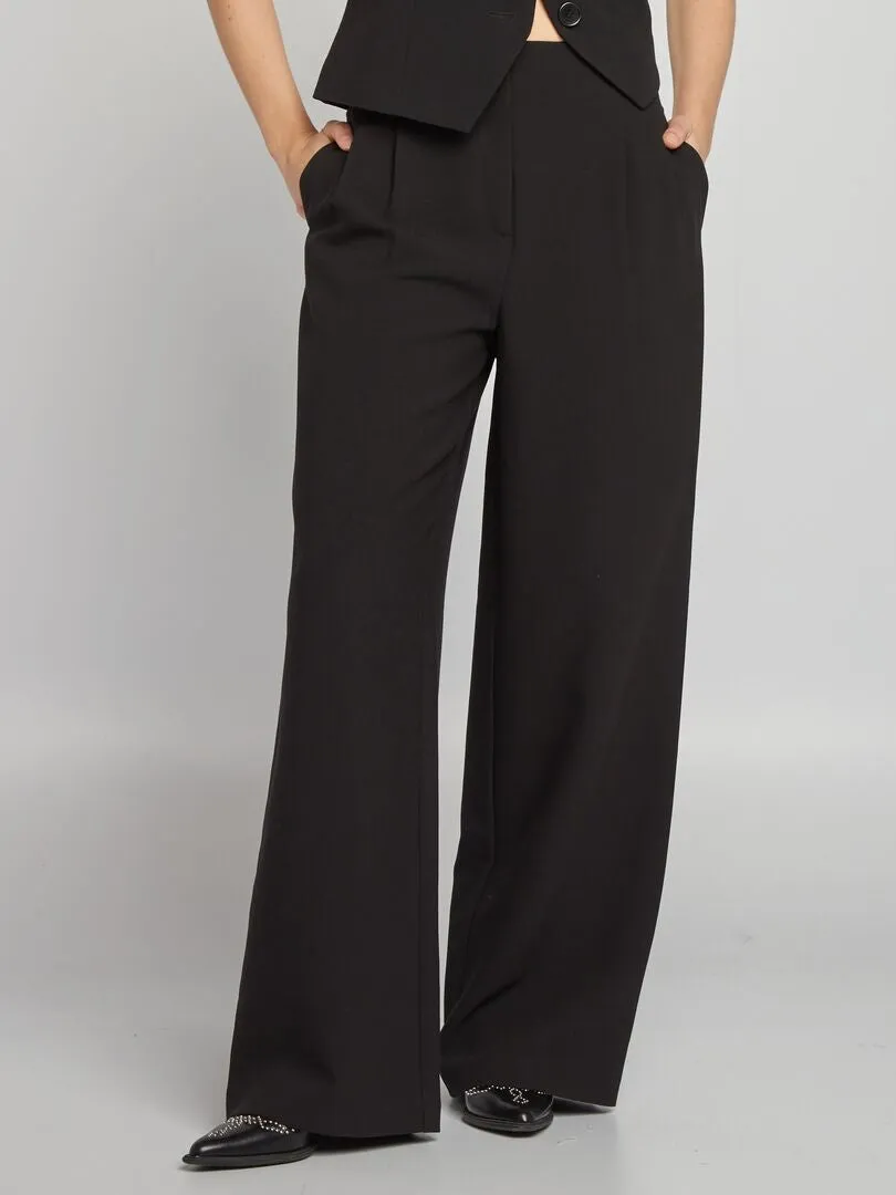 PANTALóN ANCHO DE TIRO ALTO  NEGRO