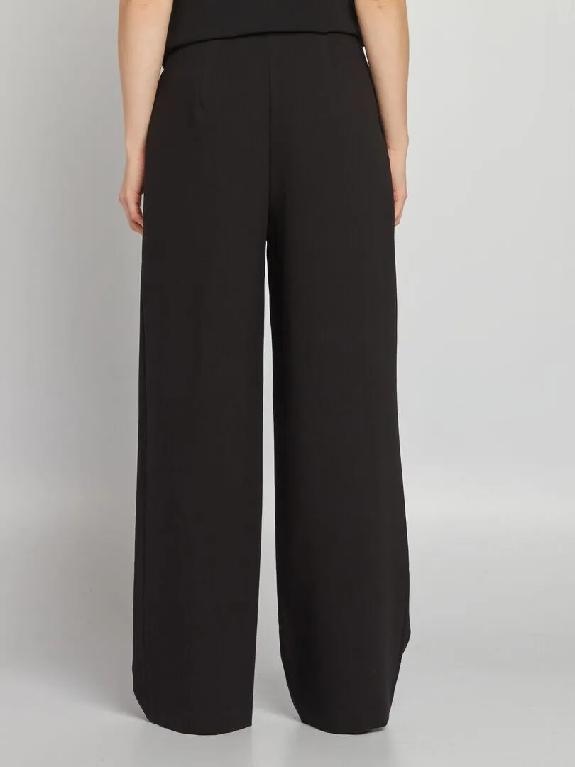 PANTALóN ANCHO DE TIRO ALTO  NEGRO