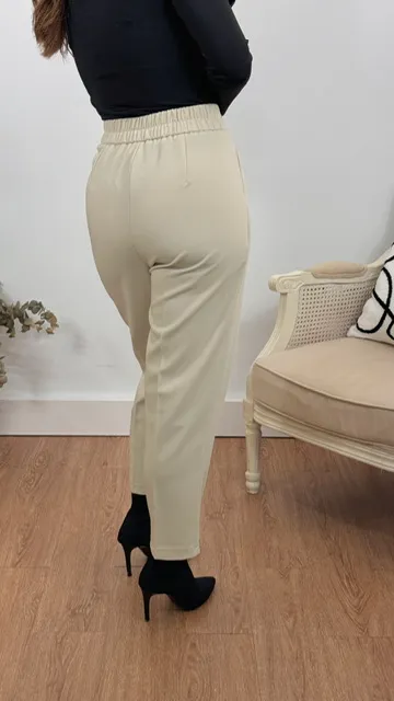 Pantalón Pinzas Beige