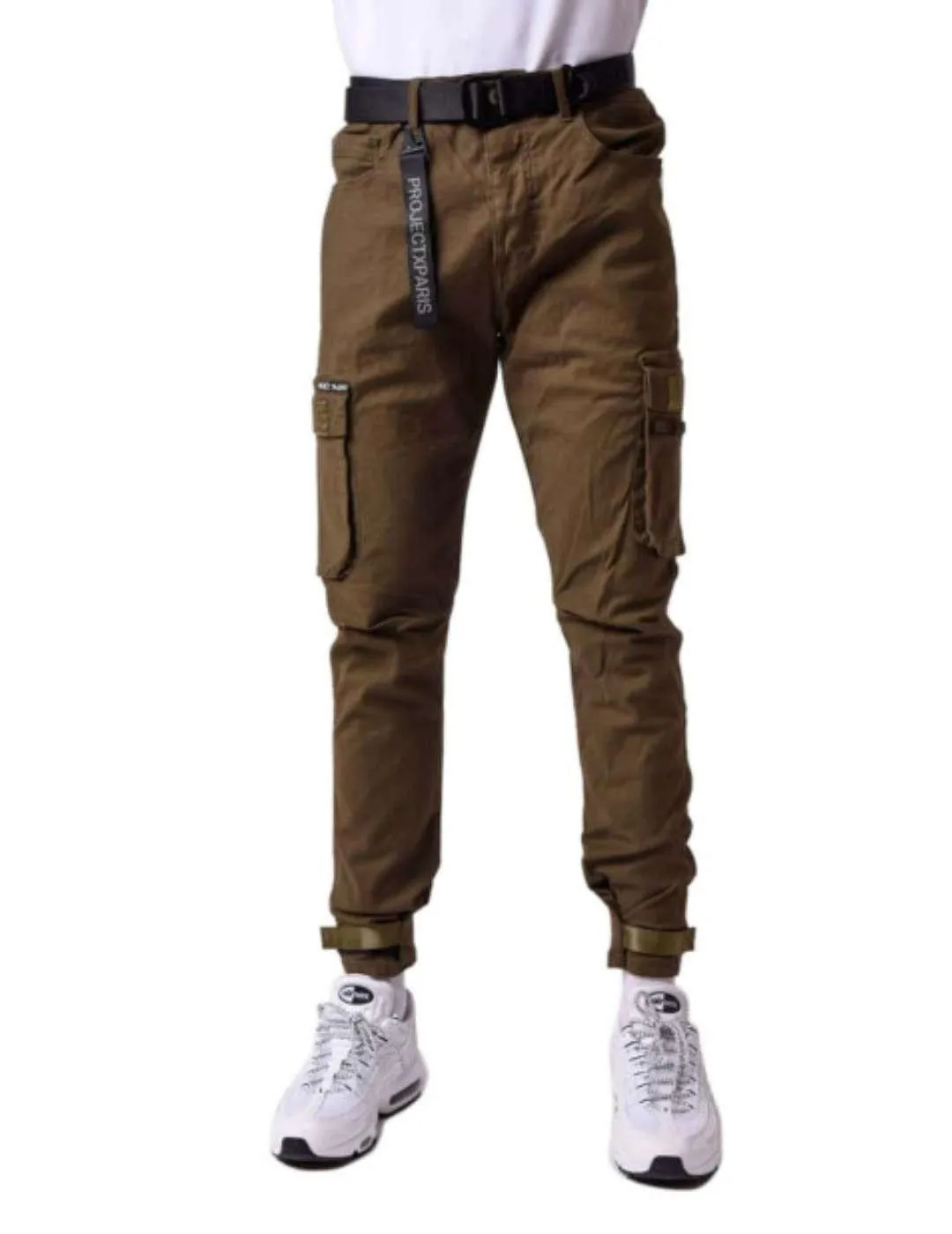 Pantalón ProjectxParis cargo kaki con velcro para hombre