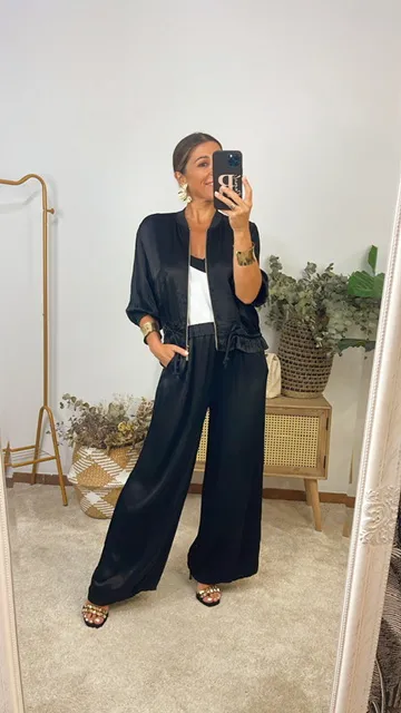 Pantalón Satinado negro